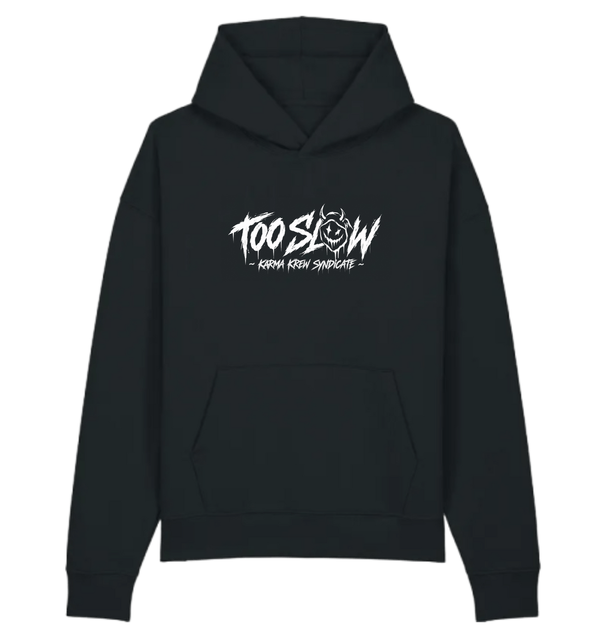black Printed Hoody Front