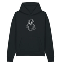 black Printed Hoody Front