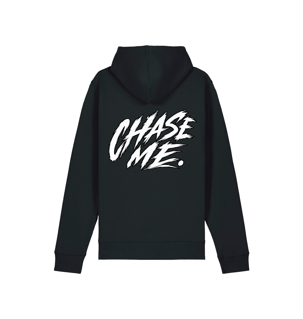 Black Printed Hoody Back