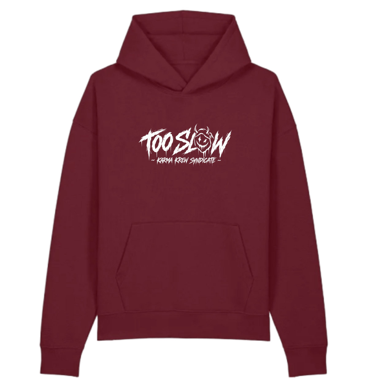 burgundy Printed Hoody Front