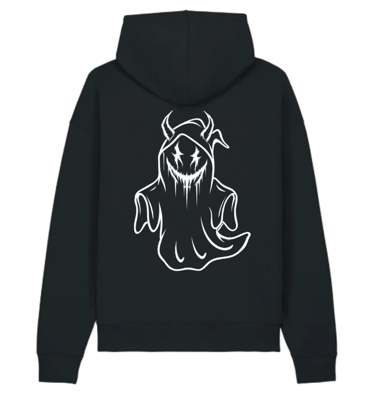 black Printed Hoody Back