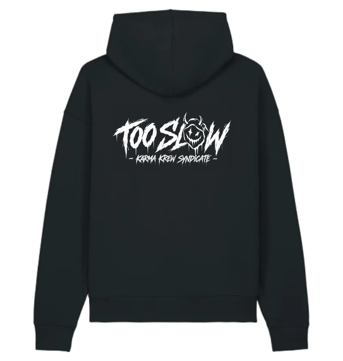 black Printed Hoody Back
