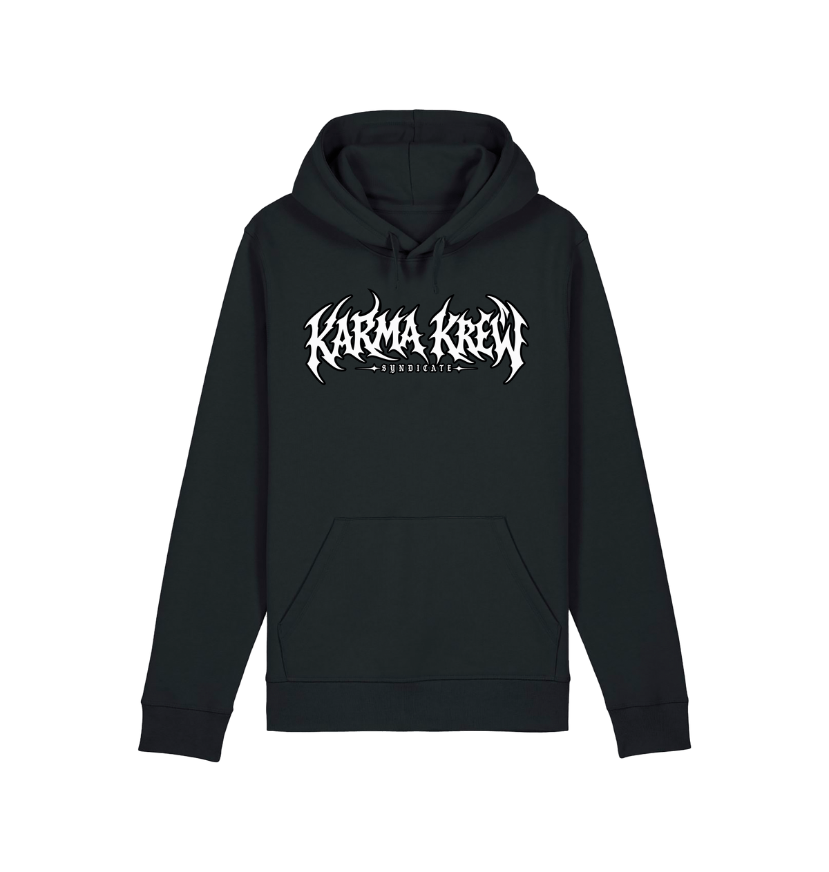 Black Printed Hoody Front