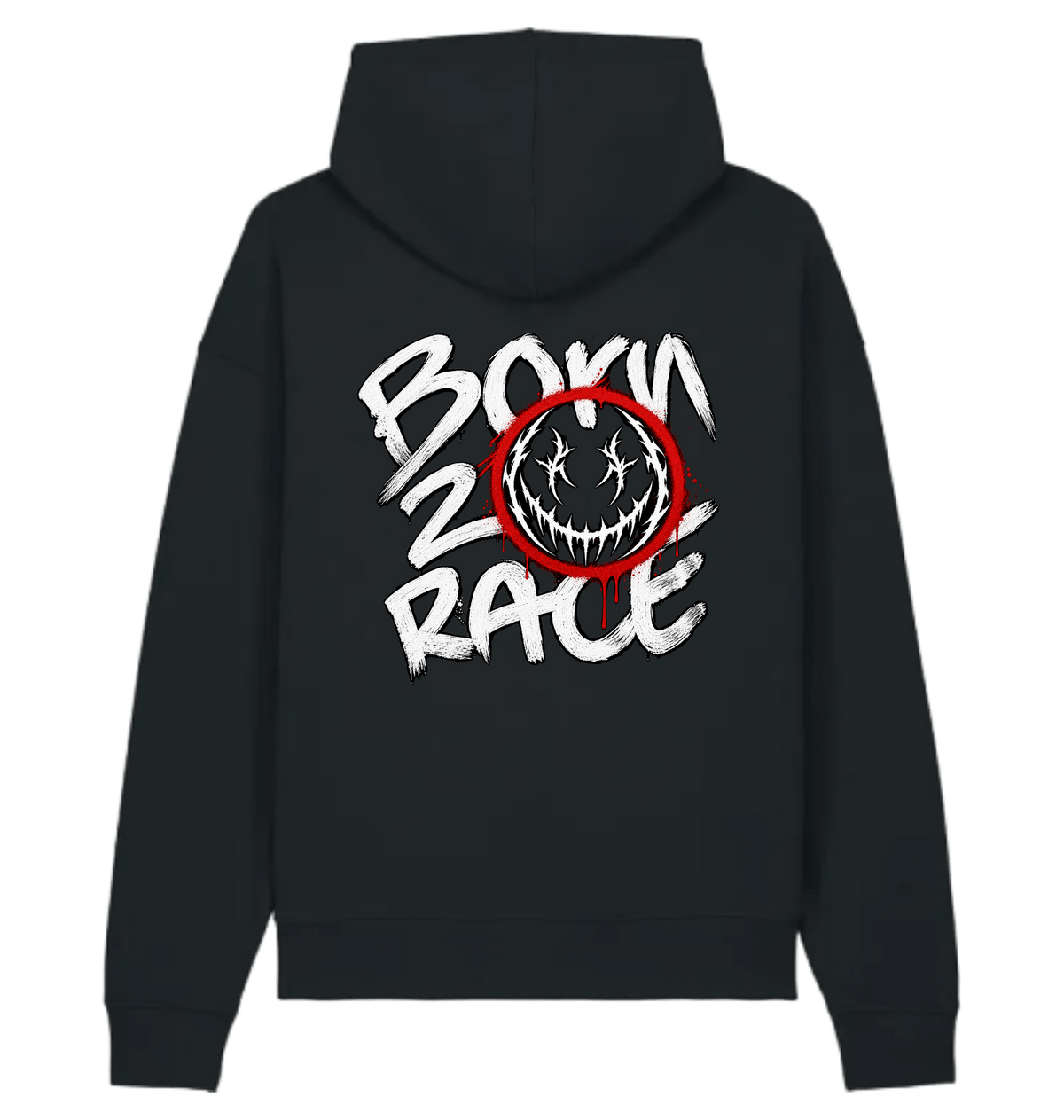 black Printed Hoody Back