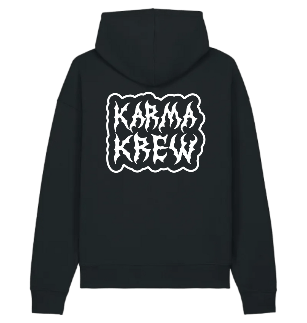 black Printed Hoody Back