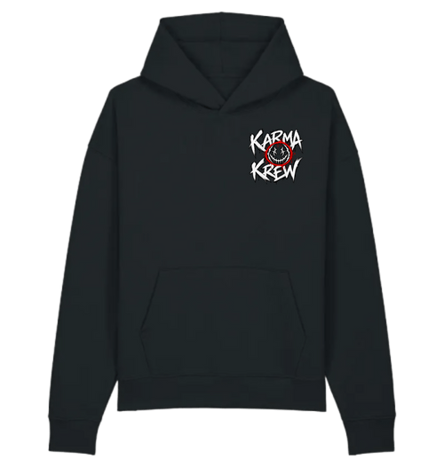 black Printed Hoody Front